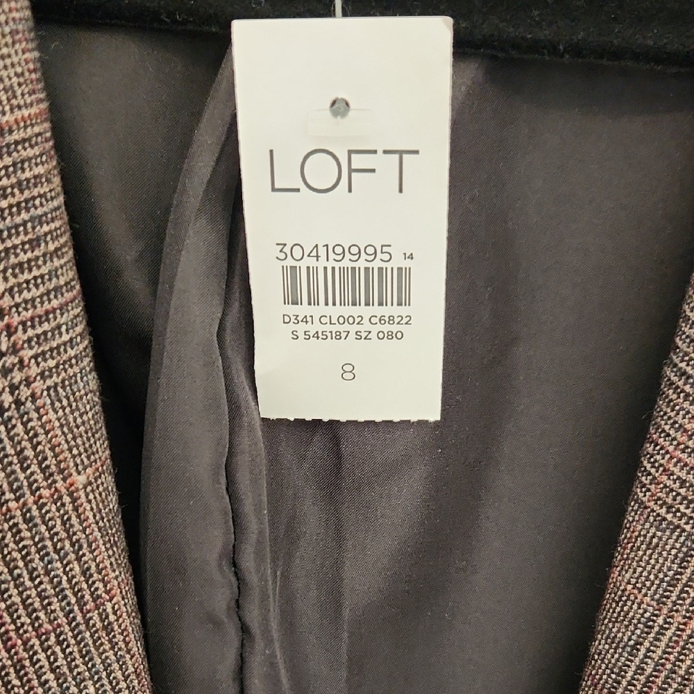 LOFT Textured Brown Double-Breasted Blazer - Picture 3 of 8